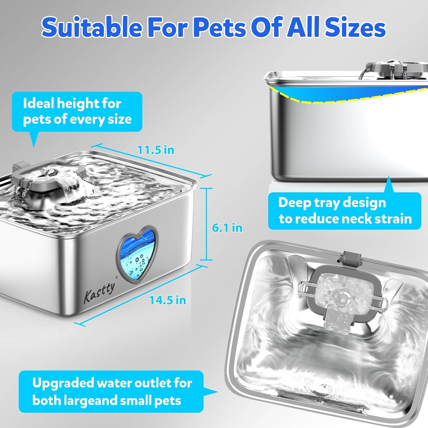 5-stage filtration system components for Kastty fountain