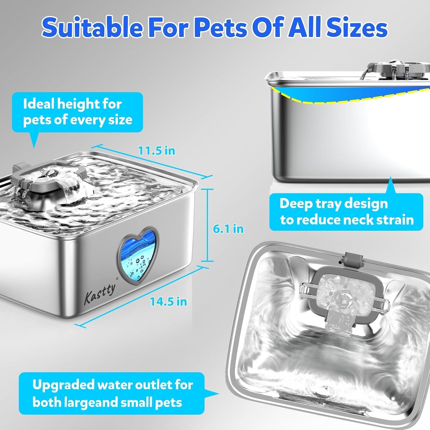 5-stage filtration system components for Kastty fountain