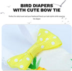 Cockatiel wearing QBLEEV reusable parrot nappy set