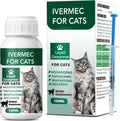 Hsl Cat Dewormer Liquid front view bottle with dosing syringe for feline parasite treatment.