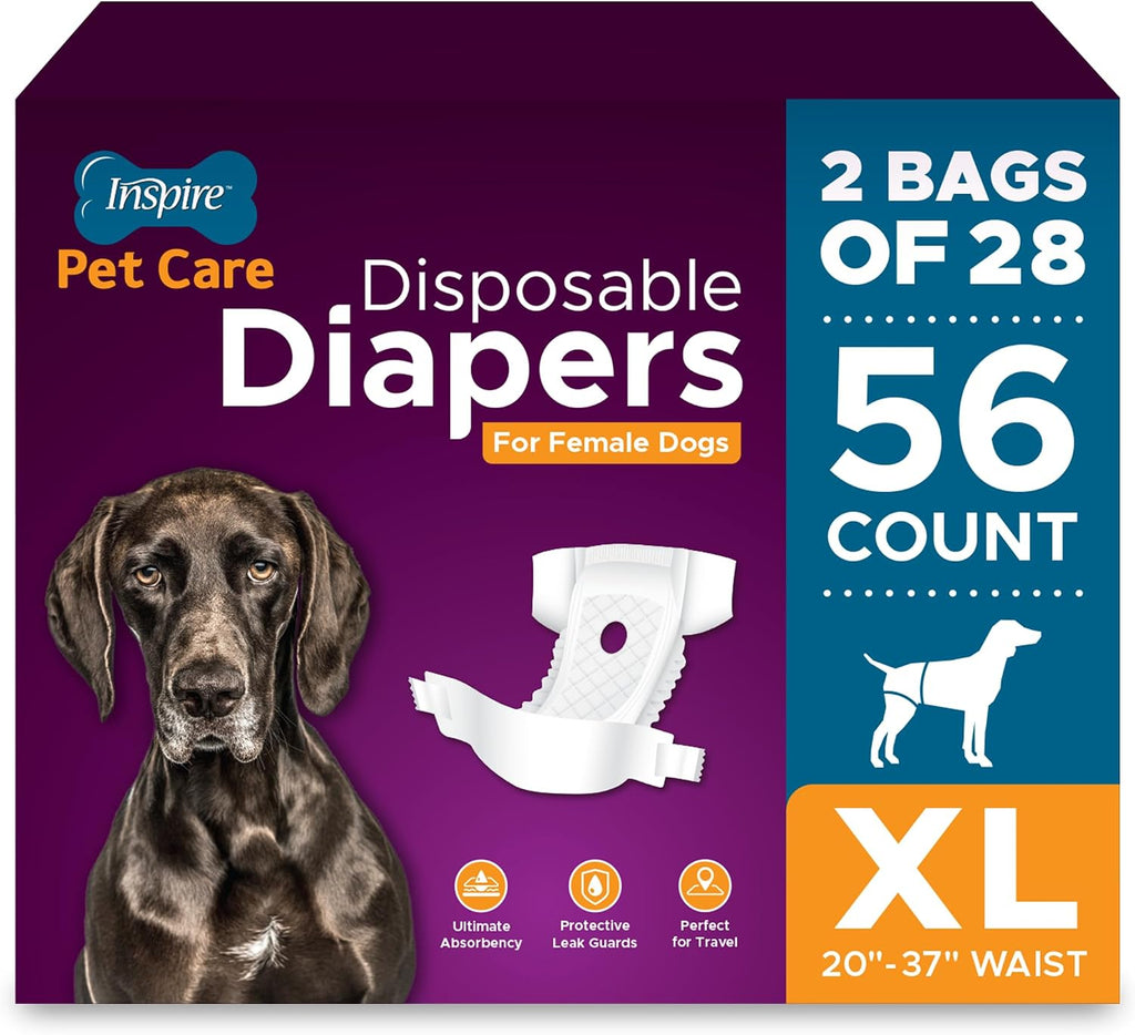 Inspire Pet Care Dog Diapers Female Dogs | Bulk Value Doggie Incontinence, Accidents, for Heat, Pee or Period and Housebreaking (Large (30 Count)) - Image 12