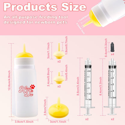 Xuanda pet nursing bottle with medium yellow silicone nipple and anti choke ventilation valve