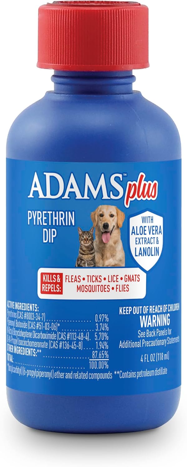 ADAMS Plus Pyrethrin Flea Dip for Dogs and Cats, Kills and Repels Fleas, Ticks, Lice, Gnats, Mosquitoes and Flies, for Dogs, Cats, Puppies, & Kittens, 4 Fl oz (Pack of 2) - Image 11