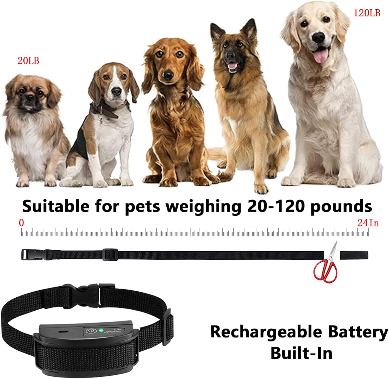 Waterproof electronic dog containment collar submerged in water demonstrating durability