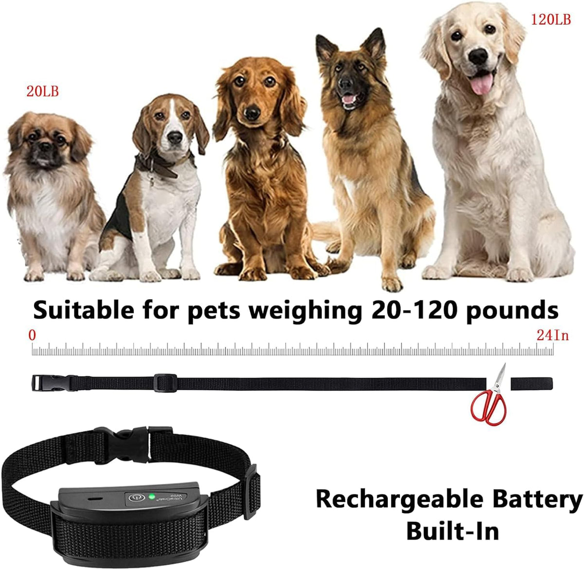 Waterproof electronic dog containment collar submerged in water demonstrating durability