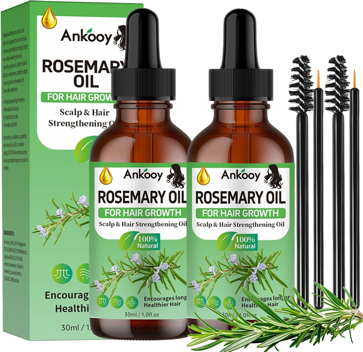 Ankooy Rosemary Oil front view packaging bottles