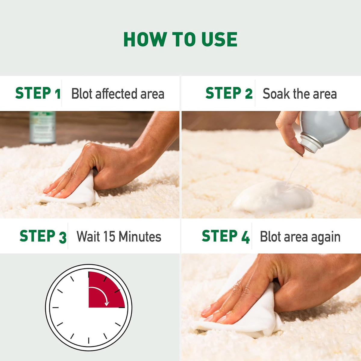 Nature's Miracle cat urine remover bottle back label instructions.