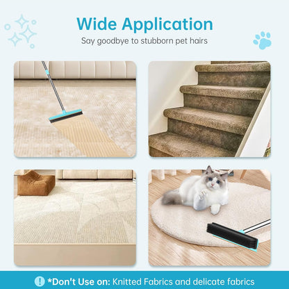 SOCCSO Carpet Rake for Pet Hair Removal (3 Pack),Dog Cat Fur Remover Rubber Broom,Carpet Rake - 60" Long Handle Lint Shaver Cleaner Tools,Scraper Brush for Carpet,Rug,Car Mat,Couch,Pet Bed,Furniture - Image 9