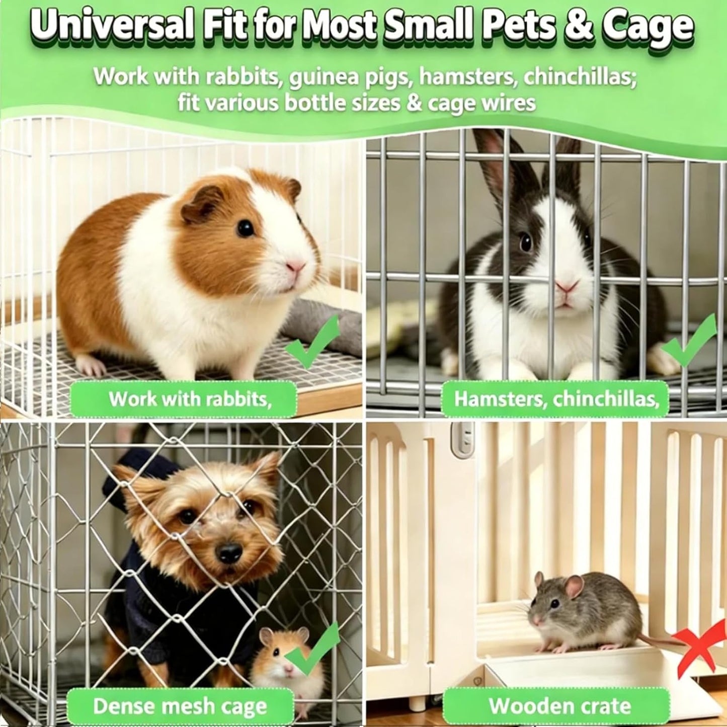 10 Pcs Guinea Pig Water Bottle Spring Clips, Rabbit Water Bottles Springs Holder, Metal Spring Clips Replacement for Small Animal Cages to Hold on Pet Water Bottle Indoor Outdoor for Hamster, Rats - Image 6