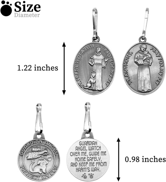 ForFine engraved pet medal pendant reverse side displaying the protective pet prayer text.