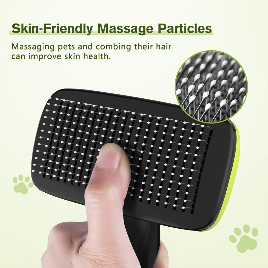 Pecute dog and cat shedding tool fine stainless steel bristles with massage tips