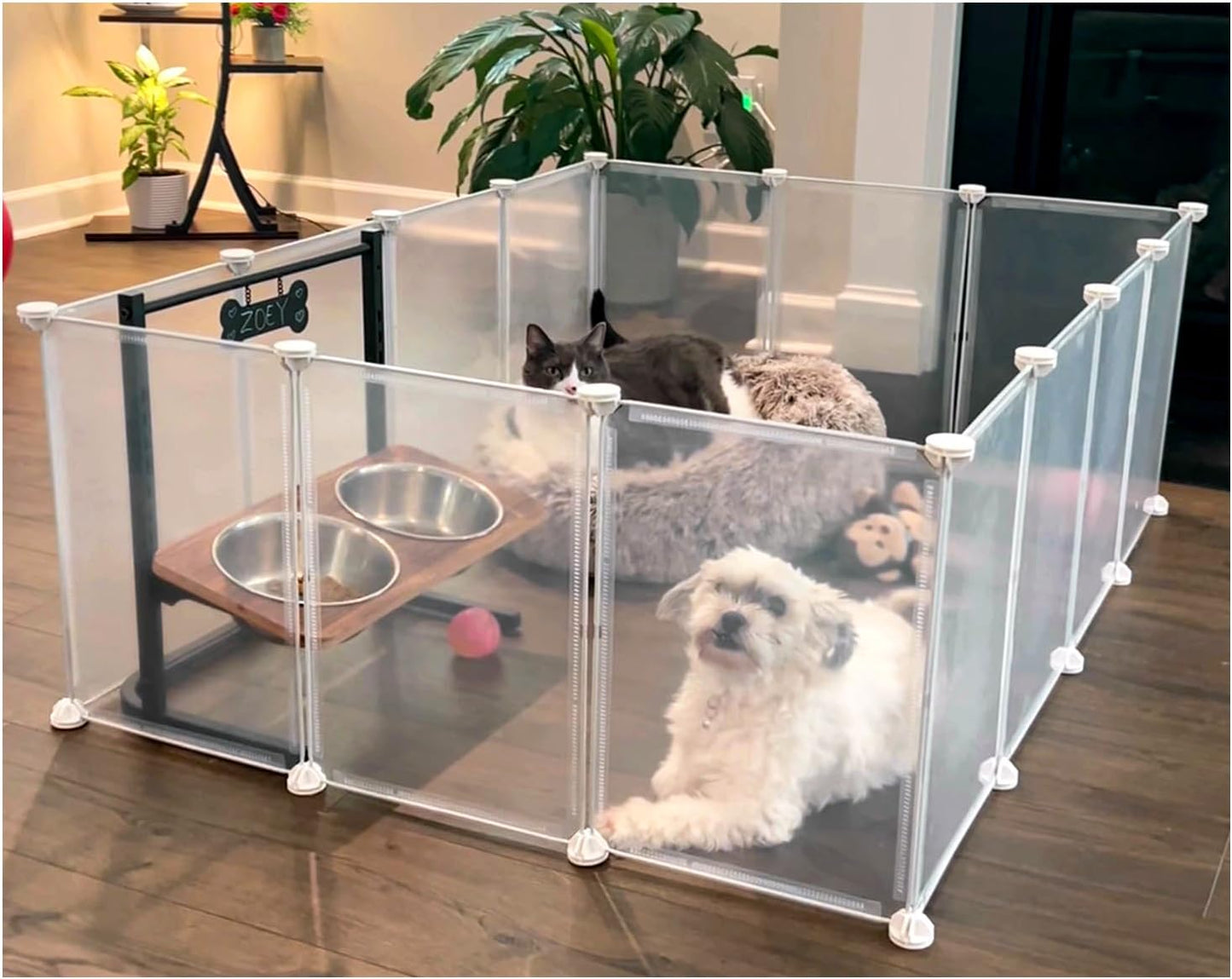 Indoor Puppy Playpen | Durable, Waterproof Pet Play Pen for Kittens, Rabbits, Guinea Pigs - DIY Easy Assembly, Safe & Secure, 16.5 X 12 Inch, 21 Panels - Image 1