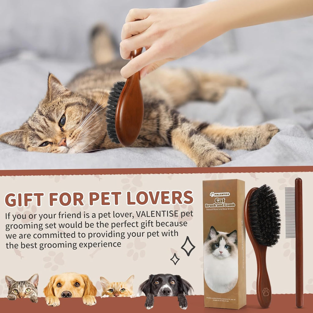Professional pet deshedding brush and comb kit