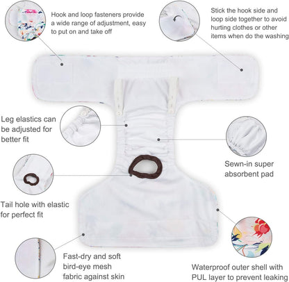 CuteBone puppy period pants leak-proof inner lining close up