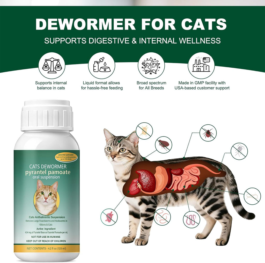Luxekem broad spectrum oral suspension for removing feline roundworms and hookworms