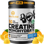 Natures Aid creatine monohydrate gummies front view bottle package