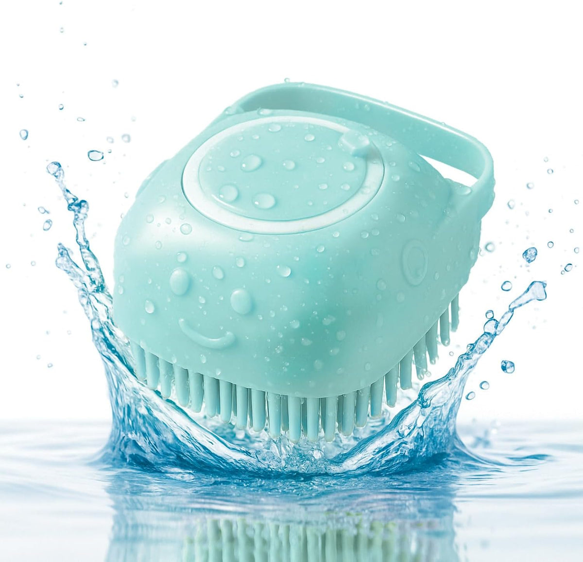 HamInWay Dog Bath Brush, 2-in-1 Dog Grooming Brush with Built-in Shampoo Dispenser, Gentle Silicone Bristles for Bath & Massage, Non-Slip Handle, Easy Clean Design for Dogs, Cats & Small Pets, Blue - Image 9