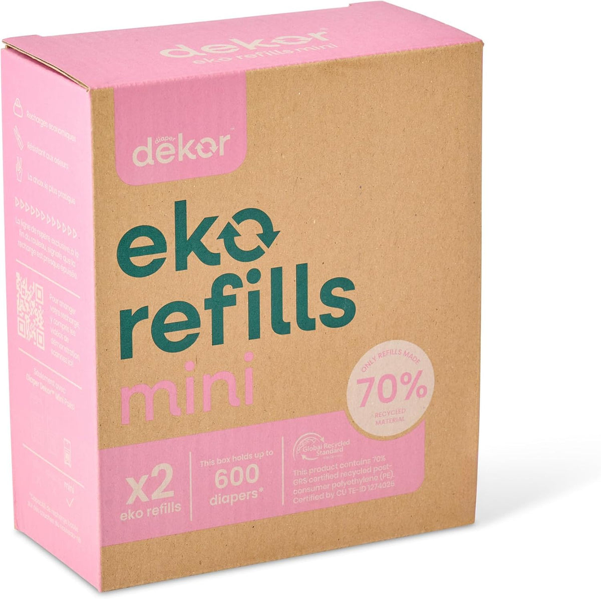 Dekor Diaper Eko Mini Refills front box view packaging