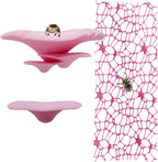 Jumping Spider Hide Habitat Accessories, Magnetic Mushroom Shelf & Moss Ribbon Web, Climbing and Feeding Platforms for Jumping Spiders, Mantises, Tarantulas, Invertebrates, 3-Pack (Pink) - Image 1