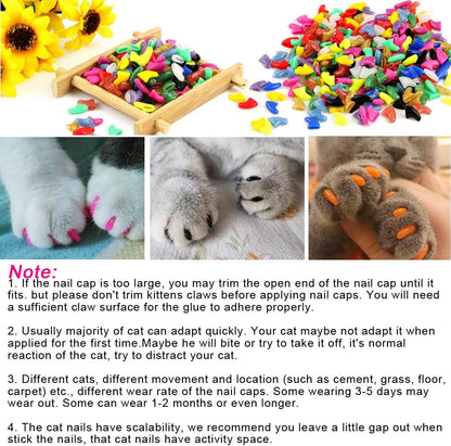 Non toxic vinyl resin cat claw caps in multiple colors for furniture protection