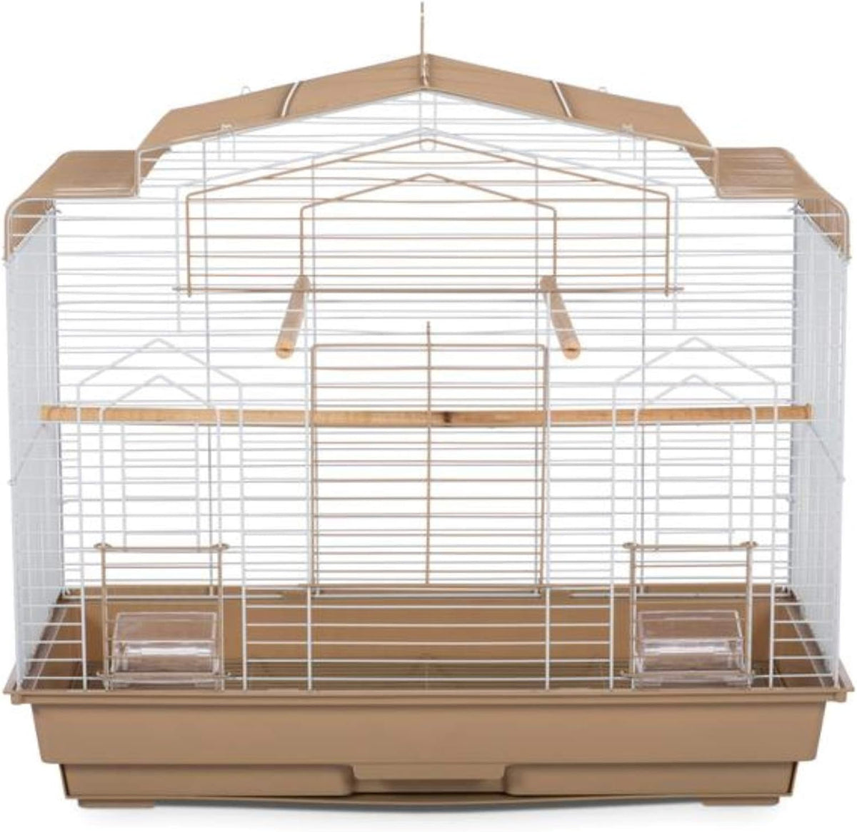 Prevue Pet Products Barn Style Bird Cage - Brown & White - Image 4