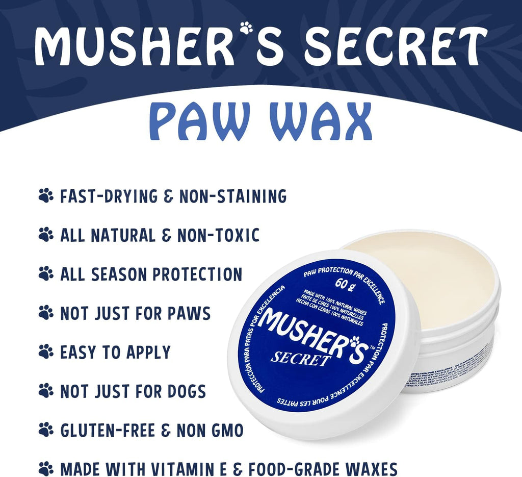 Musher's Secret Dog Paw Wax 60g - Moisturizing Dog Paw Balm - Helps Protect & Heals Cracked Paws - Creates an Invisible Paw Protectors Barrier - All-Natural Nose & Paw Balm with Vitamin E - Image 9