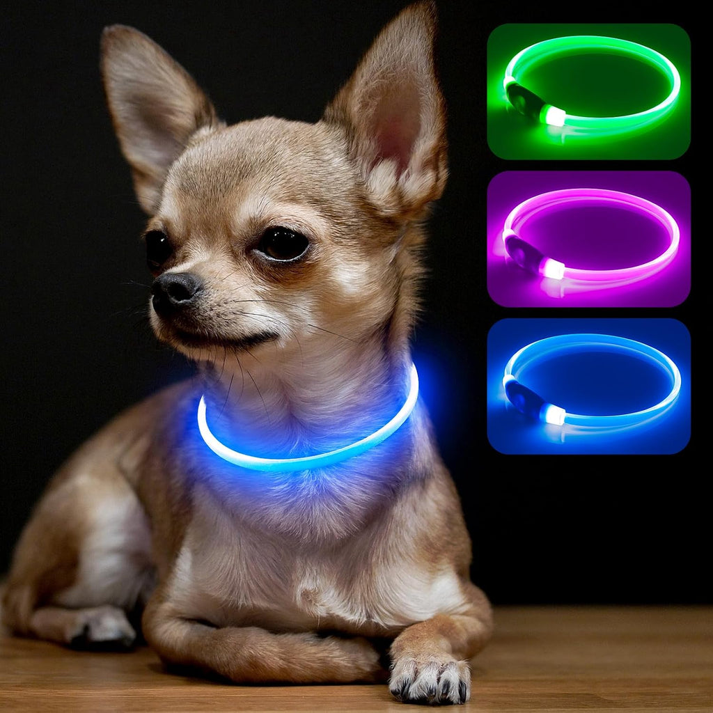 BSEEN Light Up Dog Collar - LED Dog Collar Rechargeable, Glowing Pet Collars for Small Medium Large Dogs, TPU Cuttable Lighted Puppy Collar, Safety Dog Lights for Night Walking (Green 70cm) - Image 11