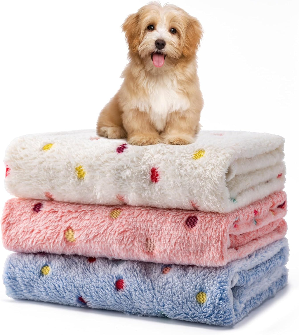 1 Pack 3 Blankets Fluffy Premium Fleece Soft Pet Blanket Flannel Throw for Cat Dog Puppy (Small 23x16'', Paw-White/Pink/Brown) - Image 11