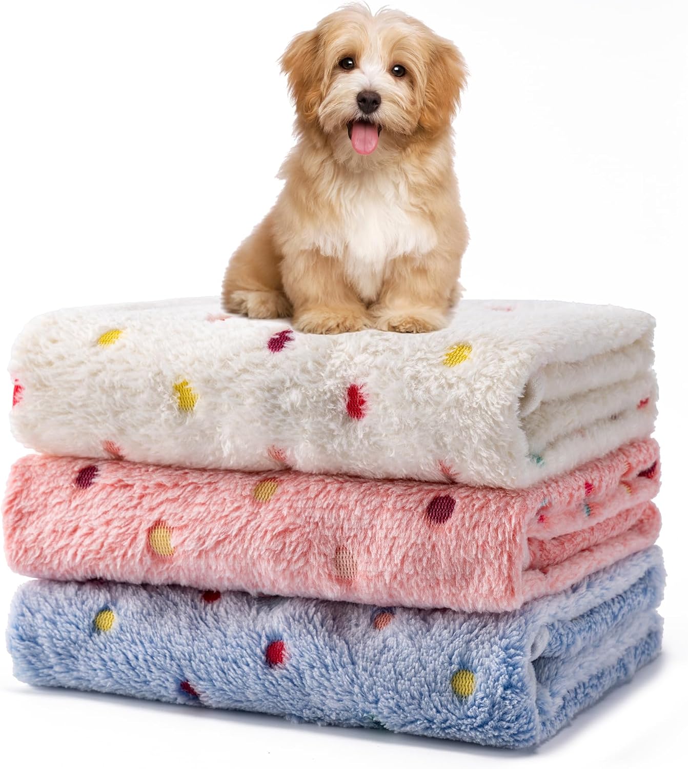 1 Pack 3 Blankets Fluffy Premium Fleece Soft Pet Blanket Flannel Throw for Cat Dog Puppy (Small 23x16'', Paw-White/Pink/Brown) - Image 11