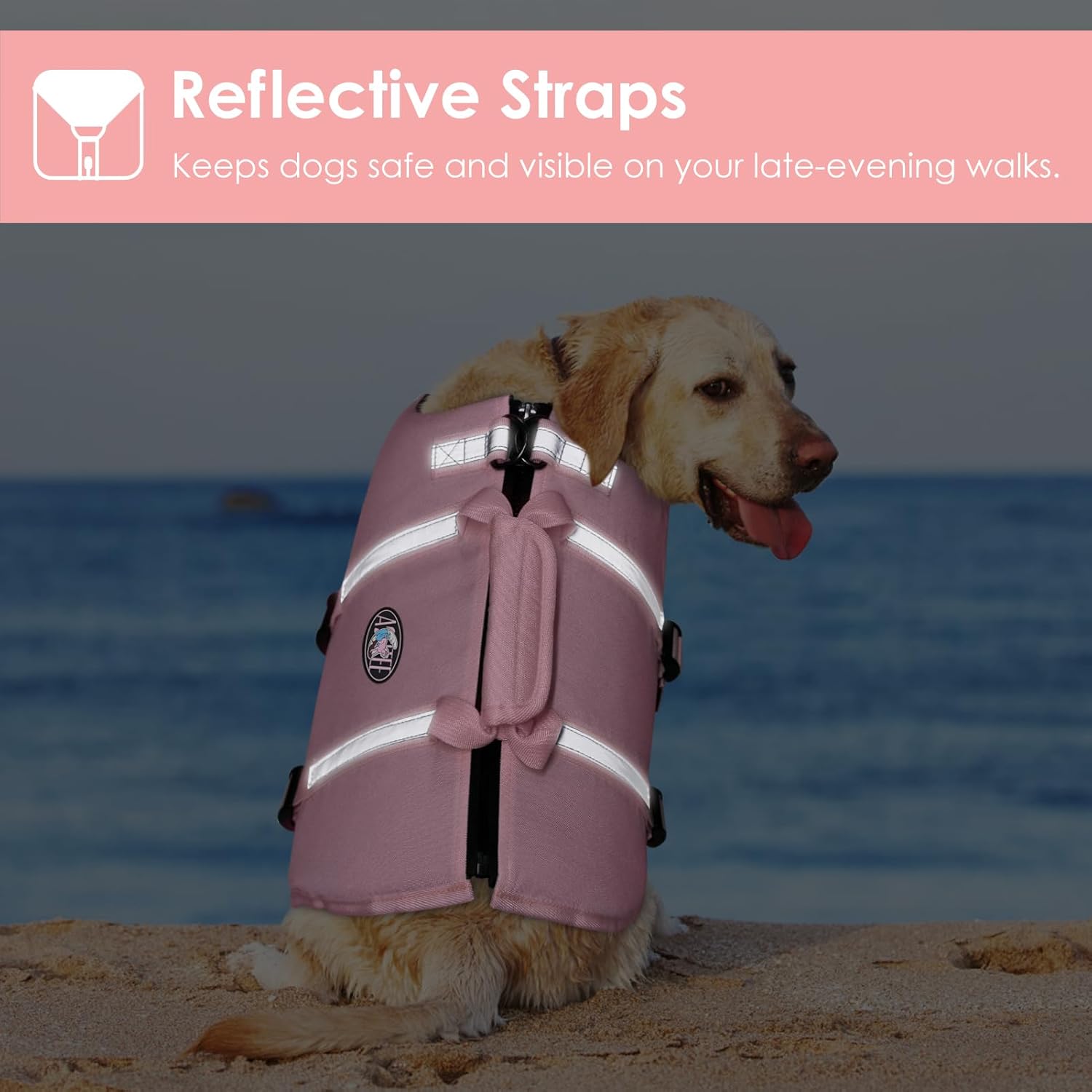 Durable oxford cloth dog safety vest with leash D-ring