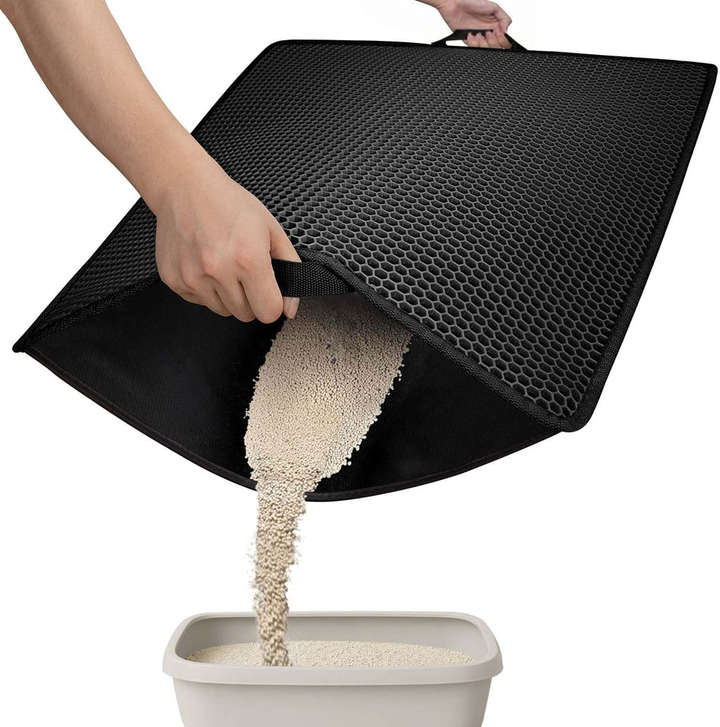 Conlun medium gray cat litter trapping mat in a home setup