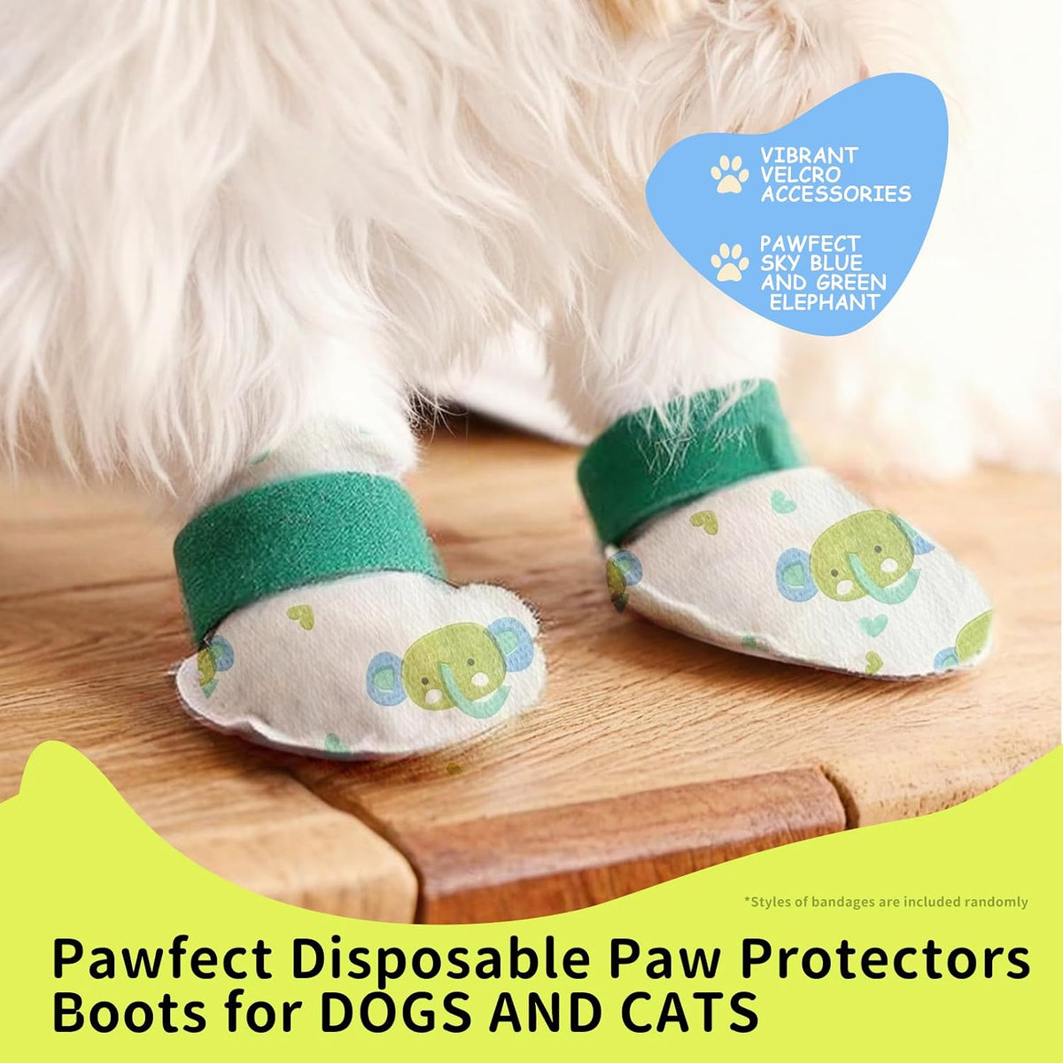 Dog wearing Furrtripsy waterproof paw covers