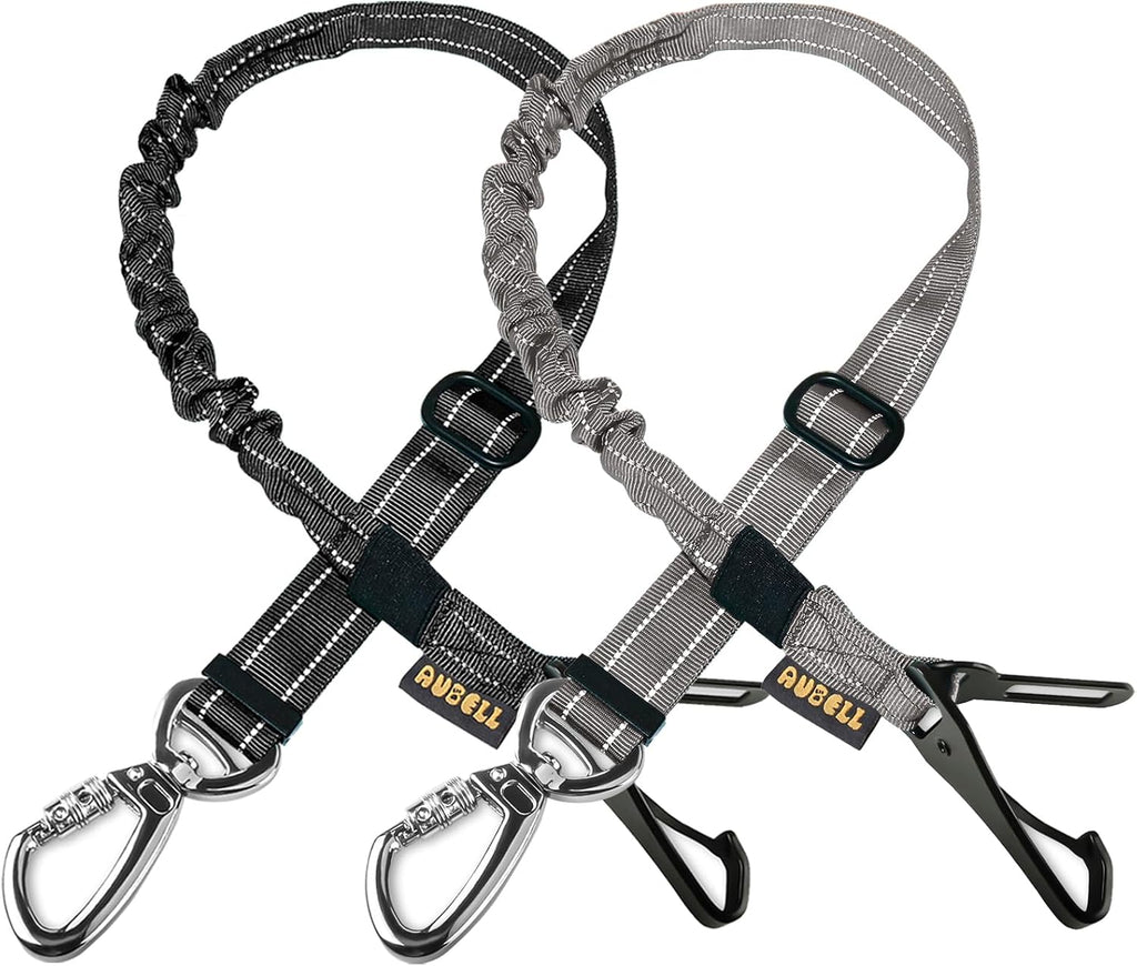 AUBELL Dog Seat Belt for Car,Updated 3-in-1 Adjustable Reflective Bungee Heavy Duty Dog Car Harness Tether with Clip Hook Latch & Buckle,Swivel Zinc Alloy Carabiner,Black - Image 14