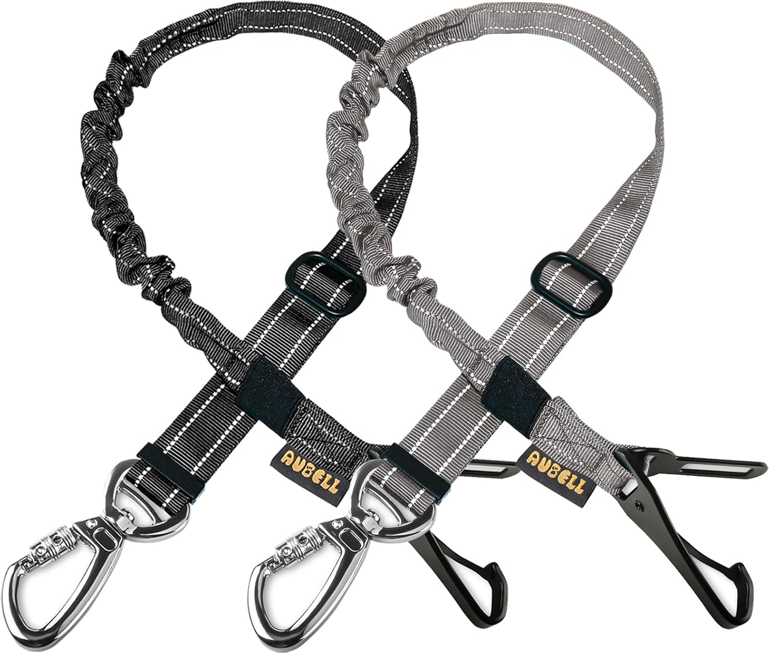AUBELL Dog Seat Belt for Car,Updated 3-in-1 Adjustable Reflective Bungee Heavy Duty Dog Car Harness Tether with Clip Hook Latch & Buckle,Swivel Zinc Alloy Carabiner,Black - Image 14