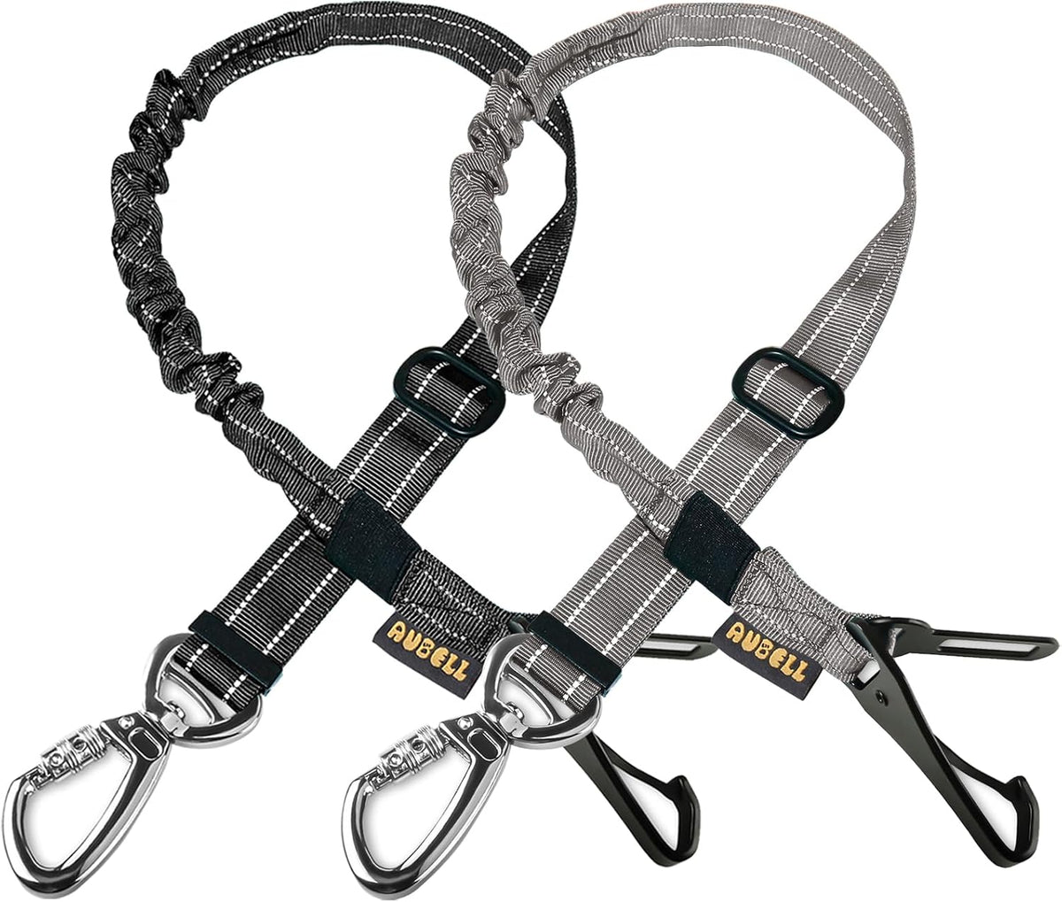 AUBELL Dog Seat Belt for Car,Updated 3-in-1 Adjustable Reflective Bungee Heavy Duty Dog Car Harness Tether with Clip Hook Latch & Buckle,Swivel Zinc Alloy Carabiner,Black - Image 14