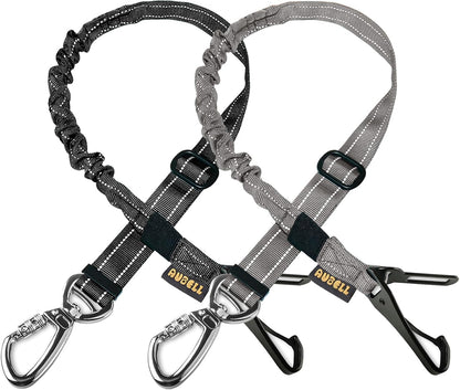 AUBELL Dog Seat Belt for Car,Updated 3-in-1 Adjustable Reflective Bungee Heavy Duty Dog Car Harness Tether with Clip Hook Latch & Buckle,Swivel Zinc Alloy Carabiner,Black - Image 14