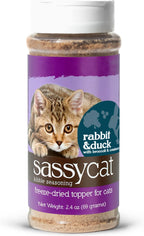 Herbsmith Sassy Cat Kibble Seasoning 2.6 ounces container side view