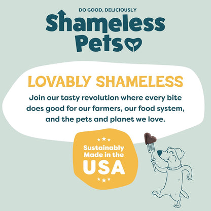 Upcycled certified eco friendly dog treats by Shameless Pets