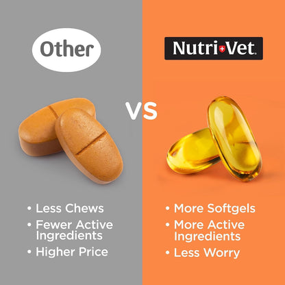 Nutri-Vet pet vitamins and supplements softgels close up view