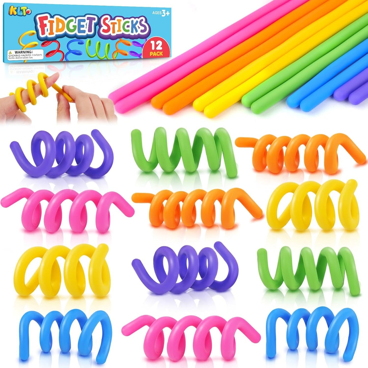 KLT Fidget Sensory Sticks 12 pack front view