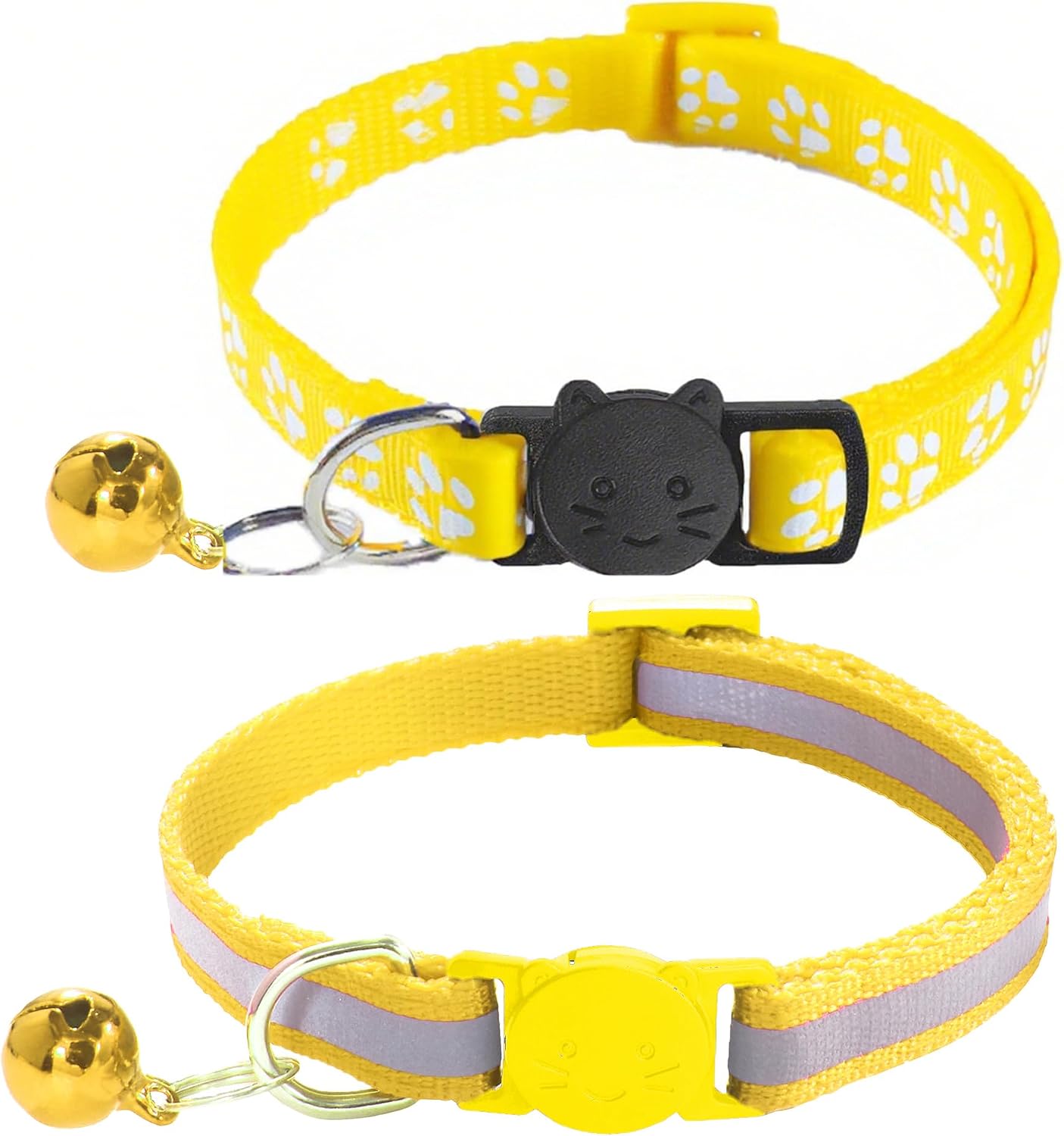 2 Pack Breakaway Cat Collars with Bells, Reflective Design and Claw Print Design, Safety Buckle Kitten Collars Adjustable from 7.5 to 12.5 Inches (Sky Blue) - Image 9