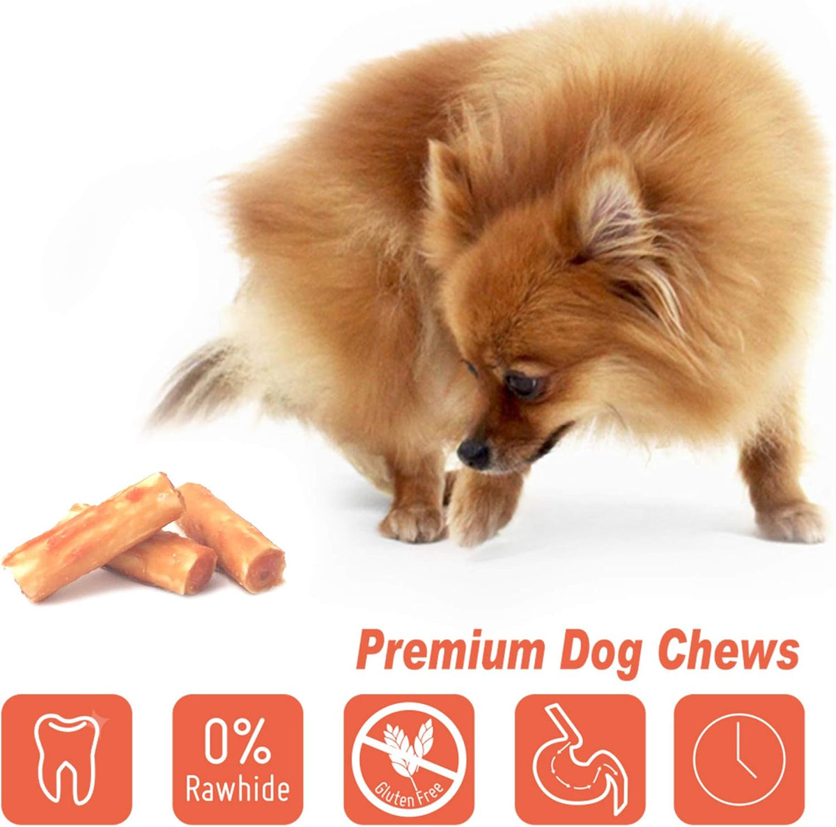 LuvChew gluten free premium dental care dog chew rolls close up