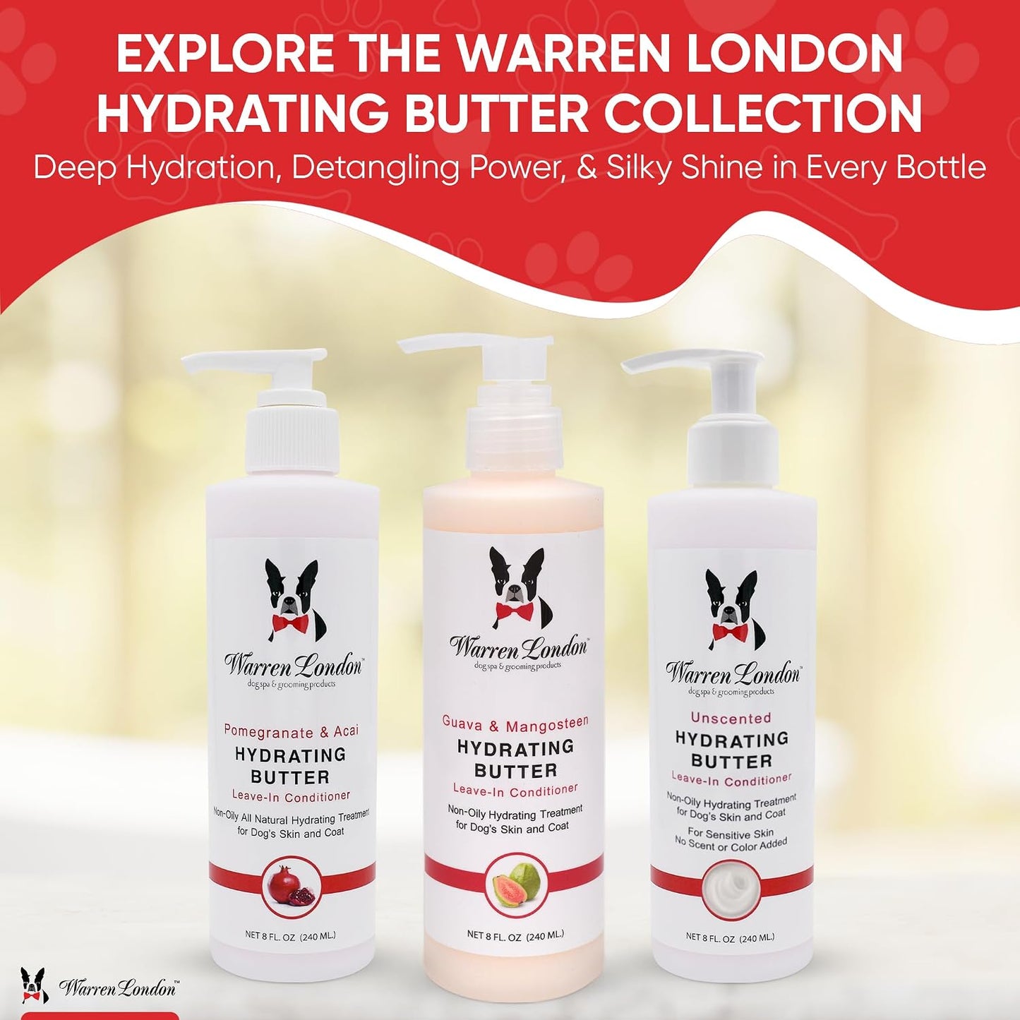 Warren London non-oily moisturizing pet lotion back label instructions