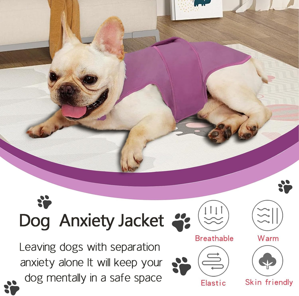 Caslfuca calming shirt for fireworks and separation anxiety relief.