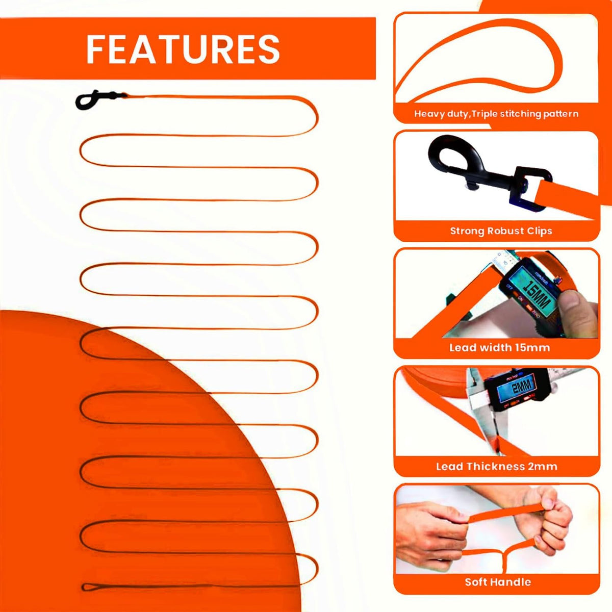 Loutep water resistant long line dog leash for beach and swimming tracking
