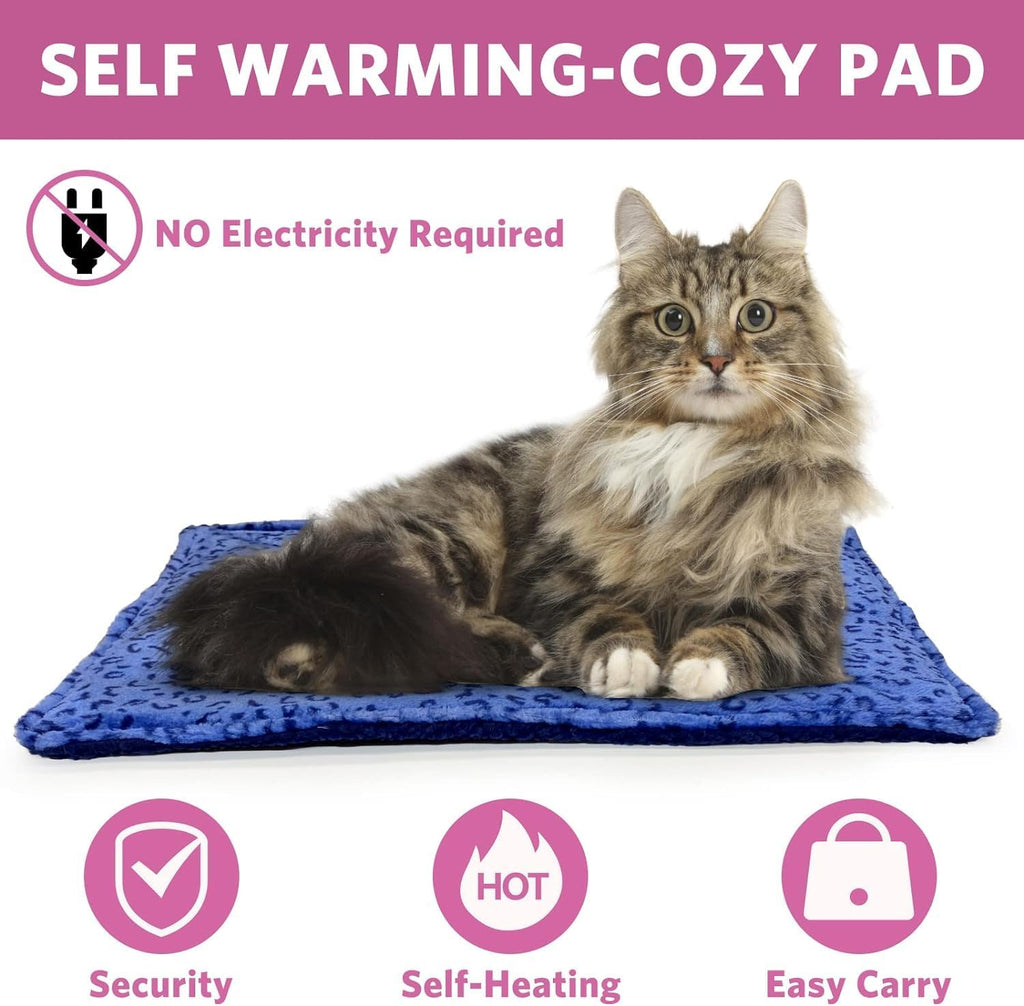 Reversible thermal pet mat displayed flat to showcase the double sided thick fabric.
