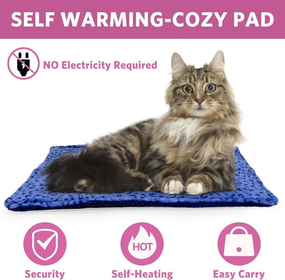 Reversible thermal pet mat displayed flat to showcase the double sided thick fabric.