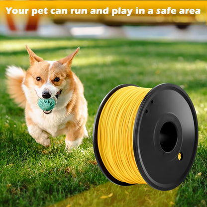 Heavy duty twenty two gauge electric pet containment wire layout on grass