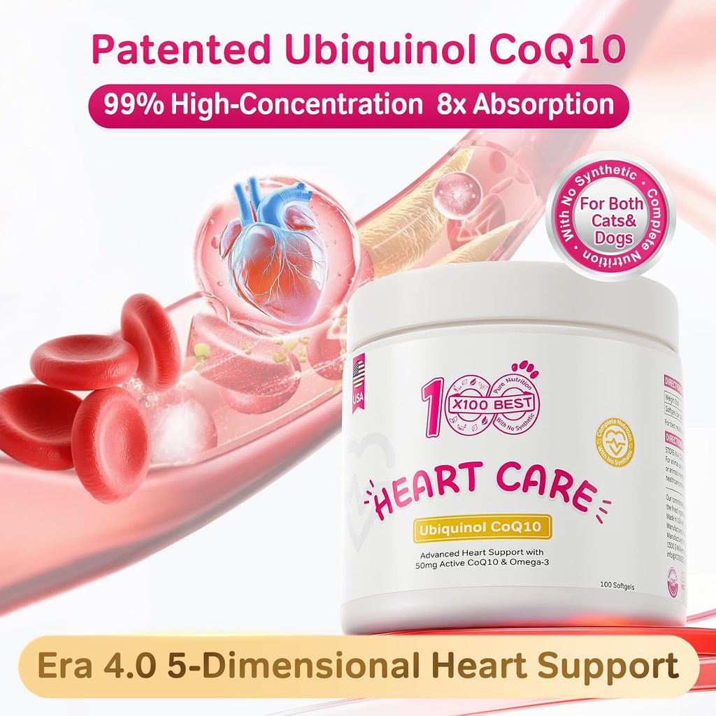Authentic imported pet heart supplement packaging showcasing USA manufactured quality certification