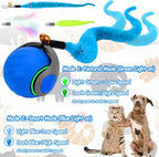 Close up view of the durable pet safe silicone outer cover of the Mity Rain automatic moving cat chase toy.